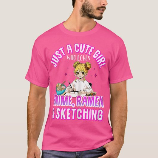 Gewoon een Schattige meisje dat houdt van anime ra T-shirt (Voorkant)