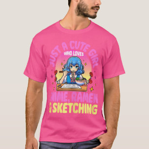 Gewoon een Schattige meisje dat houdt van anime ra T-shirt