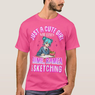 Gewoon een Schattige meisje dat houdt van anime sc T-shirt