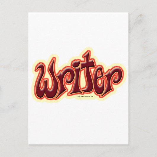 Gewoon een schrijver rood briefkaart (Voorkant)