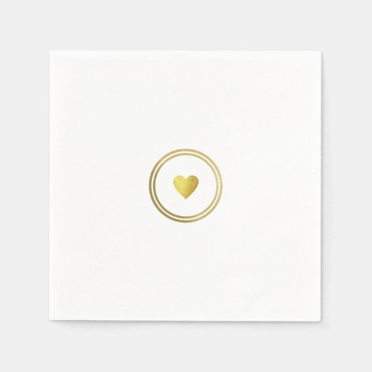 gewoon een simpel faux gouden hart van liefde mini servet (Voorkant)
