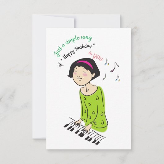 Gewoon een simpel liedje, meisje zingt verjaardags kaart (Voorkant)
