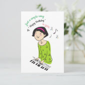 Gewoon een simpel liedje, meisje zingt verjaardags kaart (Staand voorkant)