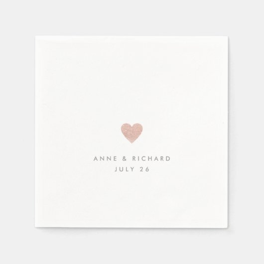 gewoon een simpel liefdeshart . trouwfeest servet (Voorkant)