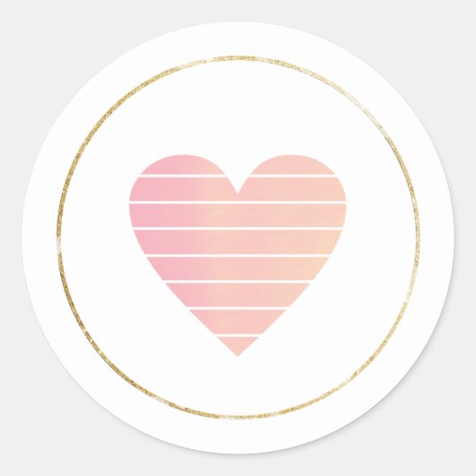 gewoon een simpel roze hart van liefde minimalisti ronde sticker (Voorkant)