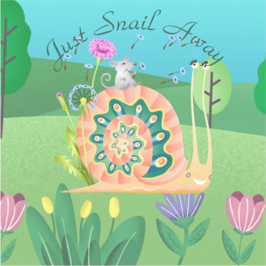 Gewoon een slak achterna Cute Slak Sticker (Voorkant)