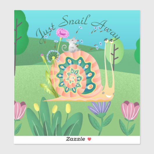 Gewoon een slak achterna Cute Slak Sticker (Vel)