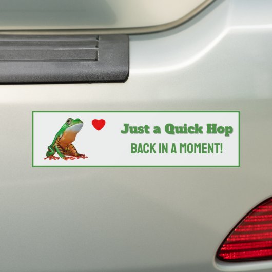 Gewoon een snelle sprong Grappige kikker bestuurde Bumpersticker (Op auto)