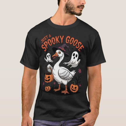 Gewoon een spookachtige gans donker en griezelig t-shirt (Voorkant)