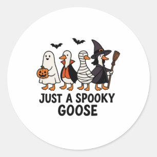 Gewoon een spookachtige gans grappig Halloween Gek Ronde Sticker