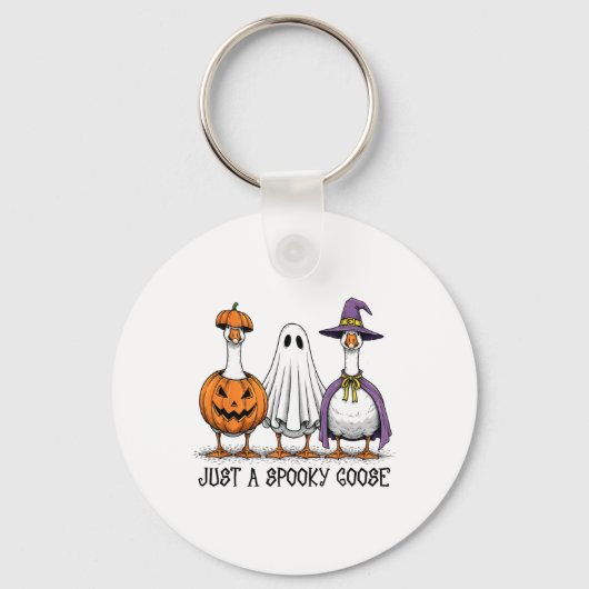 Gewoon een spookachtige gans Halloween Ghost Witch Sleutelhanger (Voorkant)