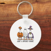 Gewoon een spookachtige gans Halloween Ghost Witch Sleutelhanger (Voorkant)