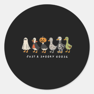 Gewoon een spookachtige gans Halloween Goose Spook Ronde Sticker