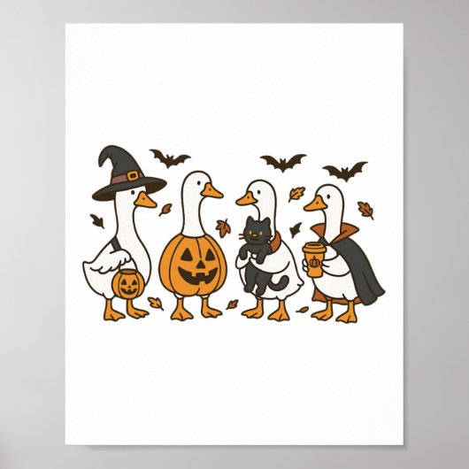 Gewoon een spookachtige gans Halloween Goose Witch Poster (Voorkant)