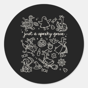 Gewoon een spookachtige gans Schattige Gekke Hallo Ronde Sticker