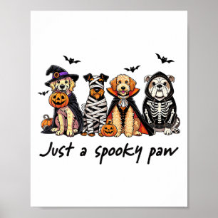 Gewoon een spookachtige poot grappige hond Hallowe Poster