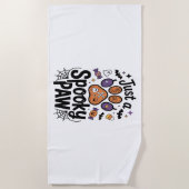 Gewoon een spookachtige poot png, hond Halloween Strandlaken (Voorkant)