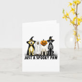Gewoon een spookachtige poot spookhond Halloween Kaart (Gele Bloem)