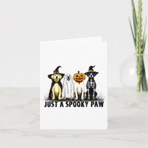 Gewoon een spookachtige poot spookhond Halloween Kaart