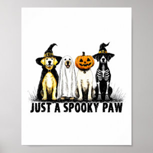Gewoon een spookachtige poot spookhond Halloween Poster