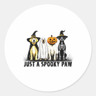 Gewoon een spookachtige poot spookhond Halloween Ronde Sticker