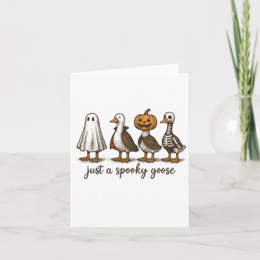 Gewoon een Spooky Goose Halloween Ghost Duck Spook Kaart (Voorkant)