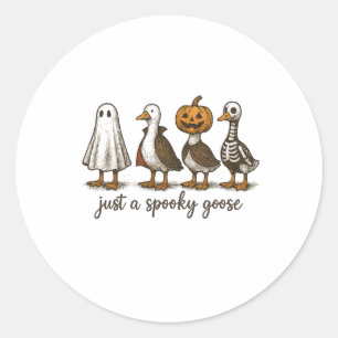 Gewoon een Spooky Goose Halloween Ghost Duck Spook Ronde Sticker