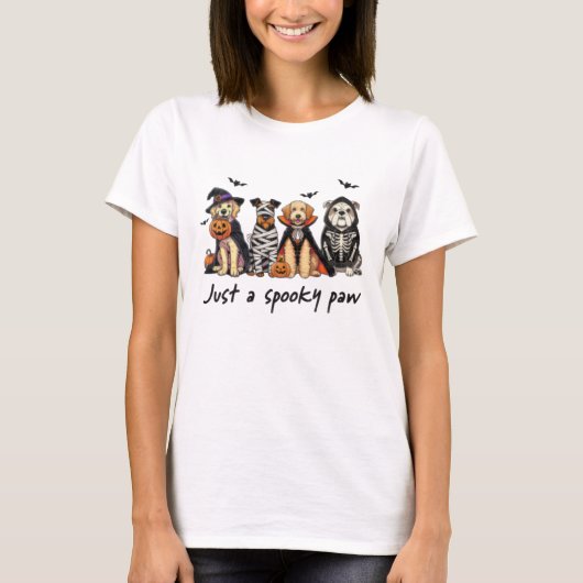 Gewoon een Spooky Paw Schattige Halloween Dog T-Sh T-shirt (Voorkant)