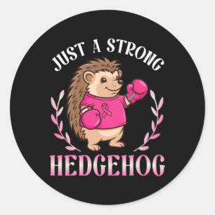 Gewoon een sterke boksende egel die borstkanker be ronde sticker