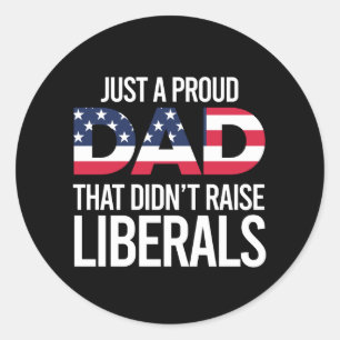 Gewoon een trotse vader die geen liberalen heeft o ronde sticker