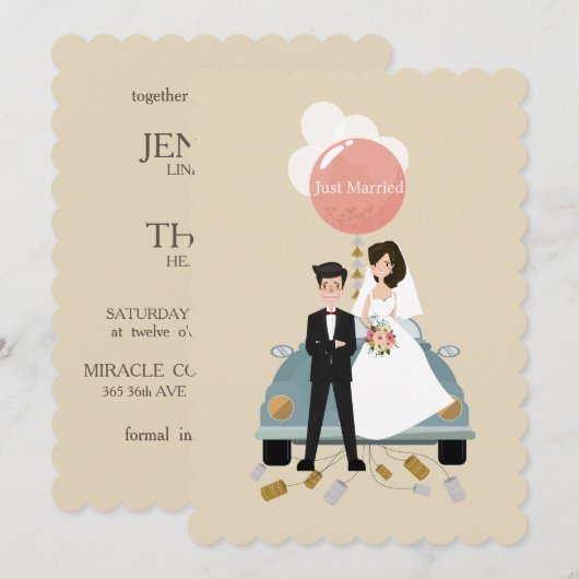 Gewoon een trouwende bruidskaart. kaart (Voorkant / Achterkant)