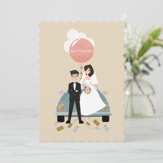 Gewoon een trouwende bruidskaart. kaart (Staand voorkant)