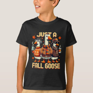 Gewoon een vallende gans Grappige Pixel Herfst Ret T-shirt