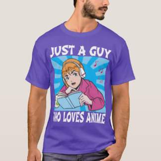 Gewoon een vent die van anime houdt, grappige anim t-shirt