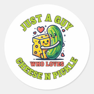 Gewoon een vent die van augurk houdt ronde sticker