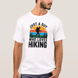 Gewoon een vent die van wandelen houdt Retro Sunse T-shirt