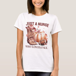 Gewoon een verpleegster die houdt van Herfst Coque T-shirt
