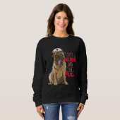 Gewoon een verpleegster die houdt van Pugs Essenti Trui (Voorkant volledig)