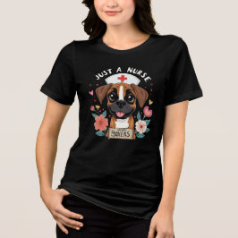 GEWOON EEN VERPLEEGSTER DIE VAN BOXERS HOUDT Tri-Blend SHIRT