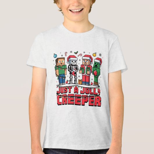 Gewoon een vrolijke Creeper videogame feest shirt (Voorkant)