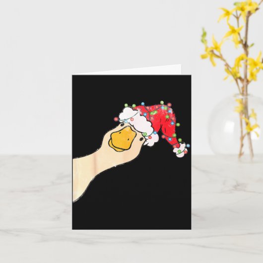 Gewoon een vrolijke gans Funny Grappige gans Kerst Kaart (Gele Bloem)