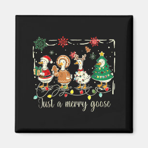 Gewoon een vrolijke gans Funny Silly Goose Kerstma Magneet