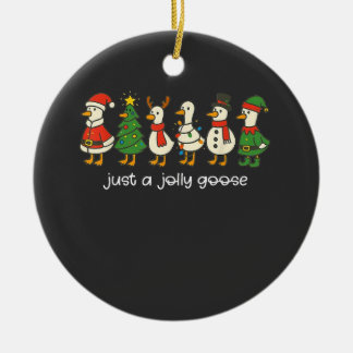 Gewoon een vrolijke gans, grappig kerstfeest voor  keramisch ornament