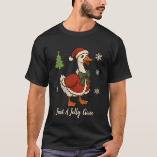Gewoon een vrolijke gans Kerst Feestelijke Feestda T-shirt