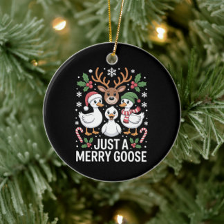 Gewoon een vrolijke gans kerst rendier snoeprietje keramisch ornament