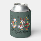 Gewoon een vrolijke gans patchwork Kerst eend grap Blikjeskoeler (Blikje Voorkant)