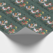Gewoon een vrolijke gans patchwork Kerst eend grap Cadeaupapier (Hoek)