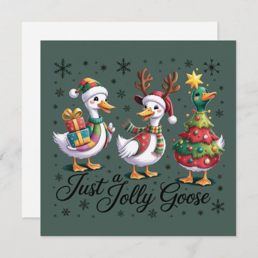 Gewoon een vrolijke gans patchwork Kerst eend grap Feestdagenkaart (Voorkant / Achterkant)