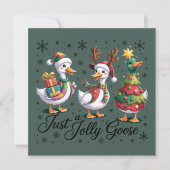 Gewoon een vrolijke gans patchwork Kerst eend grap Feestdagenkaart (Voorkant)