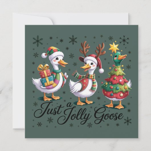 Gewoon een vrolijke gans patchwork Kerst eend grap Feestdagenkaart (Voorkant)